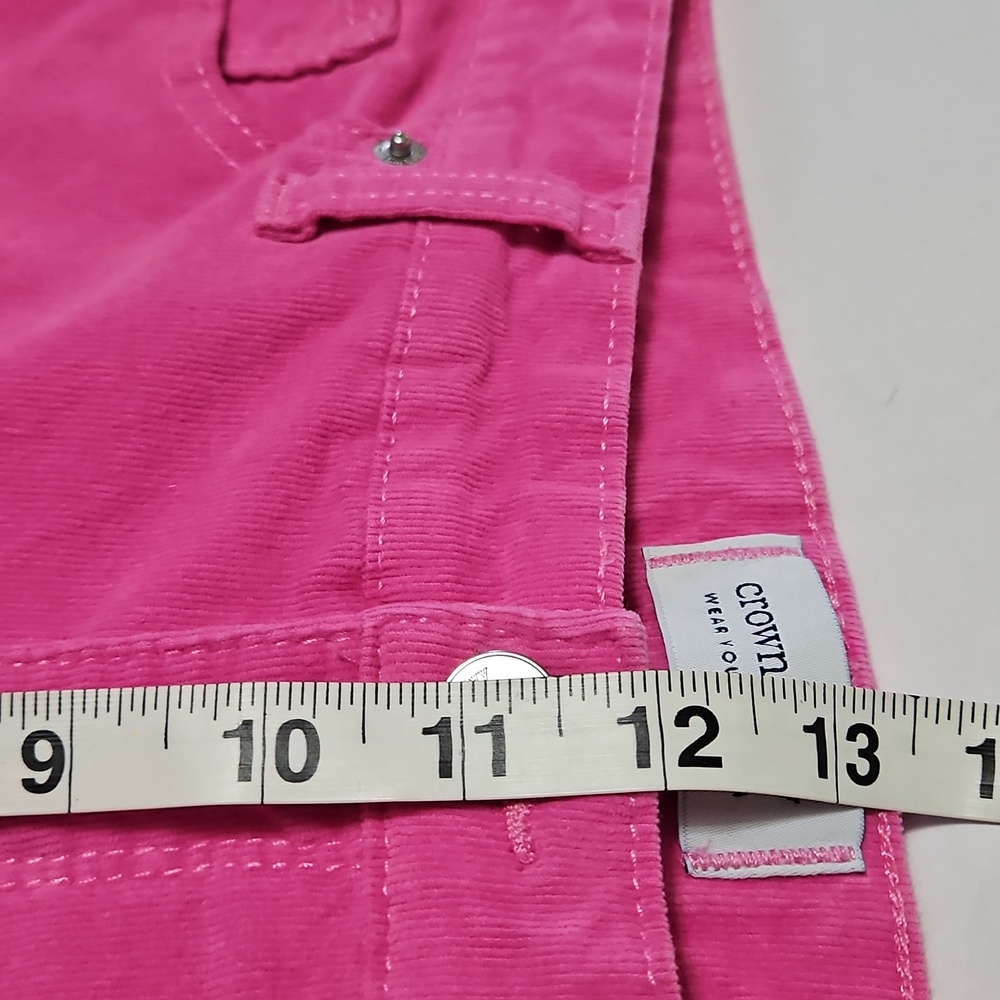 Crown & IVY Bright Pink Women's High Rise Flare Corduroy Pants Size 14 - Picture 6 of 11